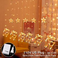 QIFU USB rideau lumineux joyeux noël décor pour la maison 2019 noël ornements arbre de noël pendentifs noël cadeaux nouvel an 2020