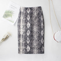 DeRuiLaDy Fashion Women Snake Print Skirt 2019 New Casual Sexy High Waist Elegant Skirts Womens Office Lady Skirt