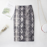 DeRuiLaDy Fashion Women Snake Print Skirt 2019 New Casual Sexy High Waist Elegant Skirts Womens Office Lady Skirt