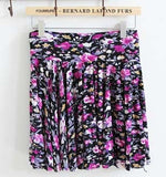 FORERUN 2018 Summer Skirt Mini Fashion High Waist Skirts Pleated Flower Leopard Print Women Skirts